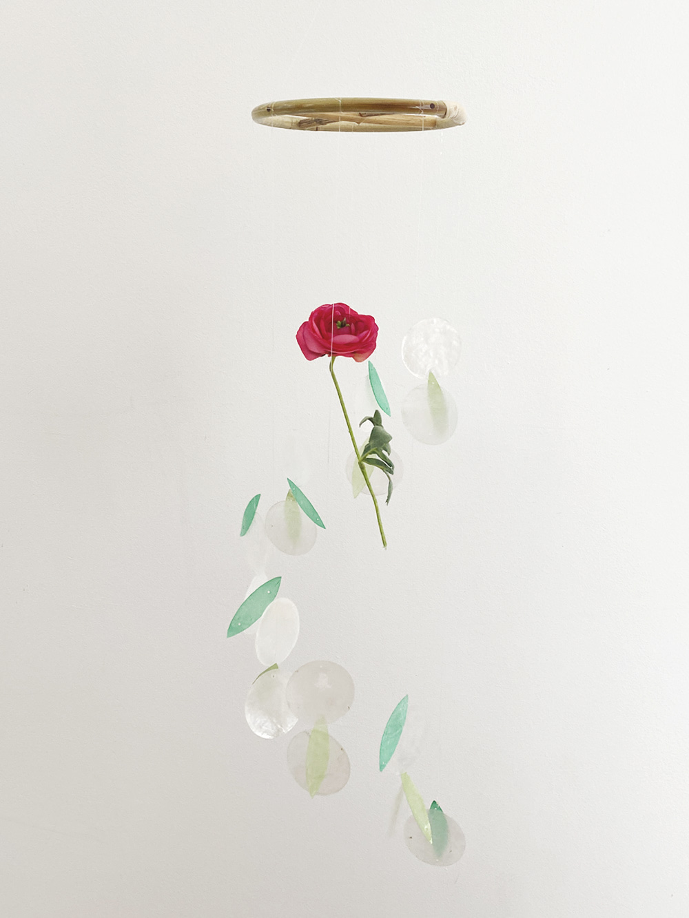 [21USE_0024]호유즈꽃집 라넌큘러스(핑크)_실로폰 자개모빌 DIY-KIT_네츄럴