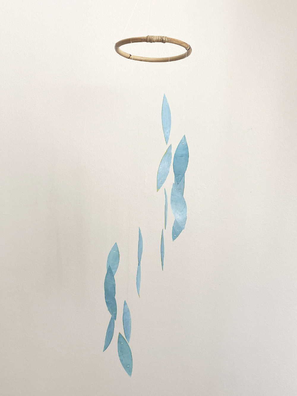 [21USE_0143]뉴욕 버드나무실로폰 자개모빌 DIY-KIT(큰잎)_블루(S)