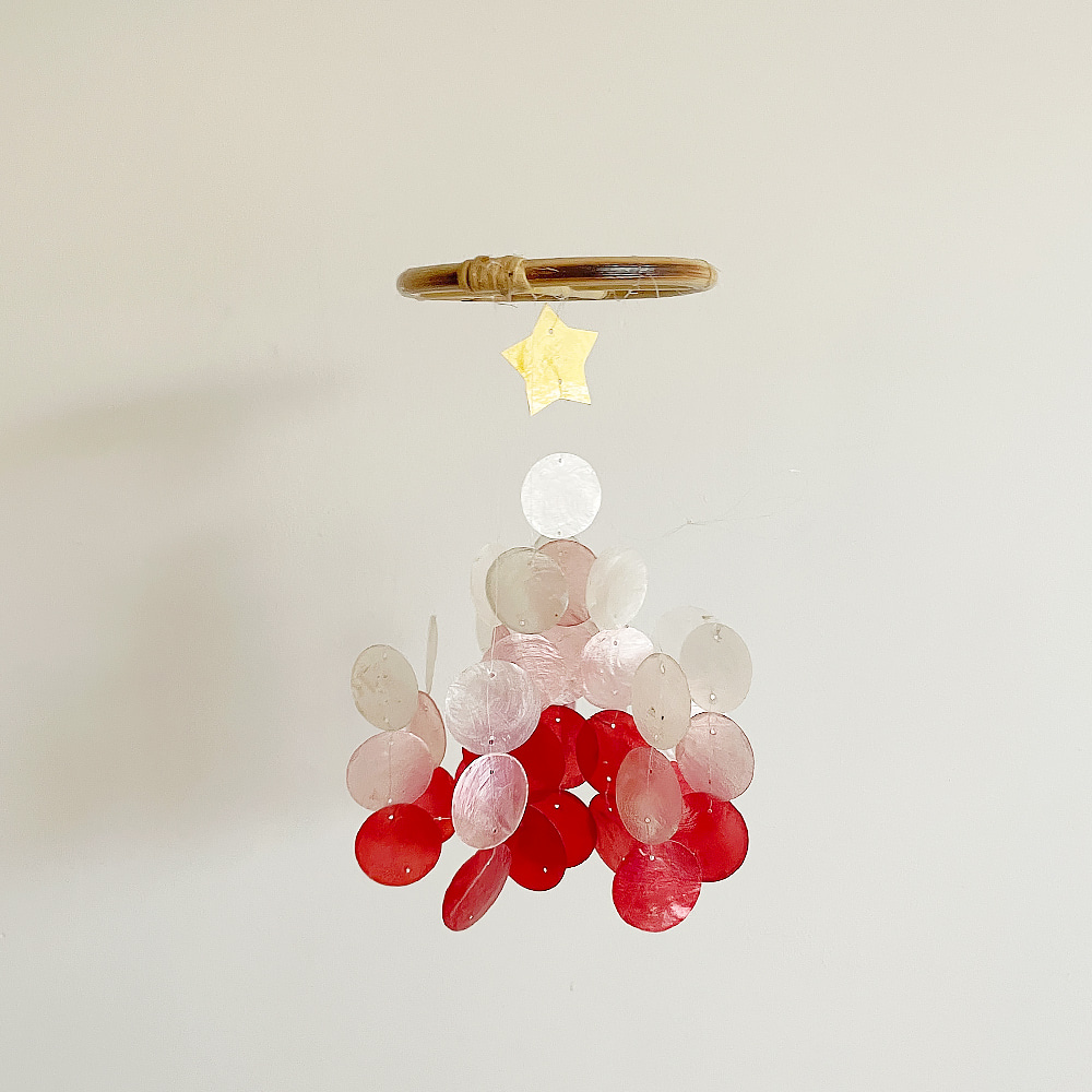 [21USE_0662]도쿄 크리스마스트리 자개모빌 DIY-KIT(3.5cm)_G레드(S)