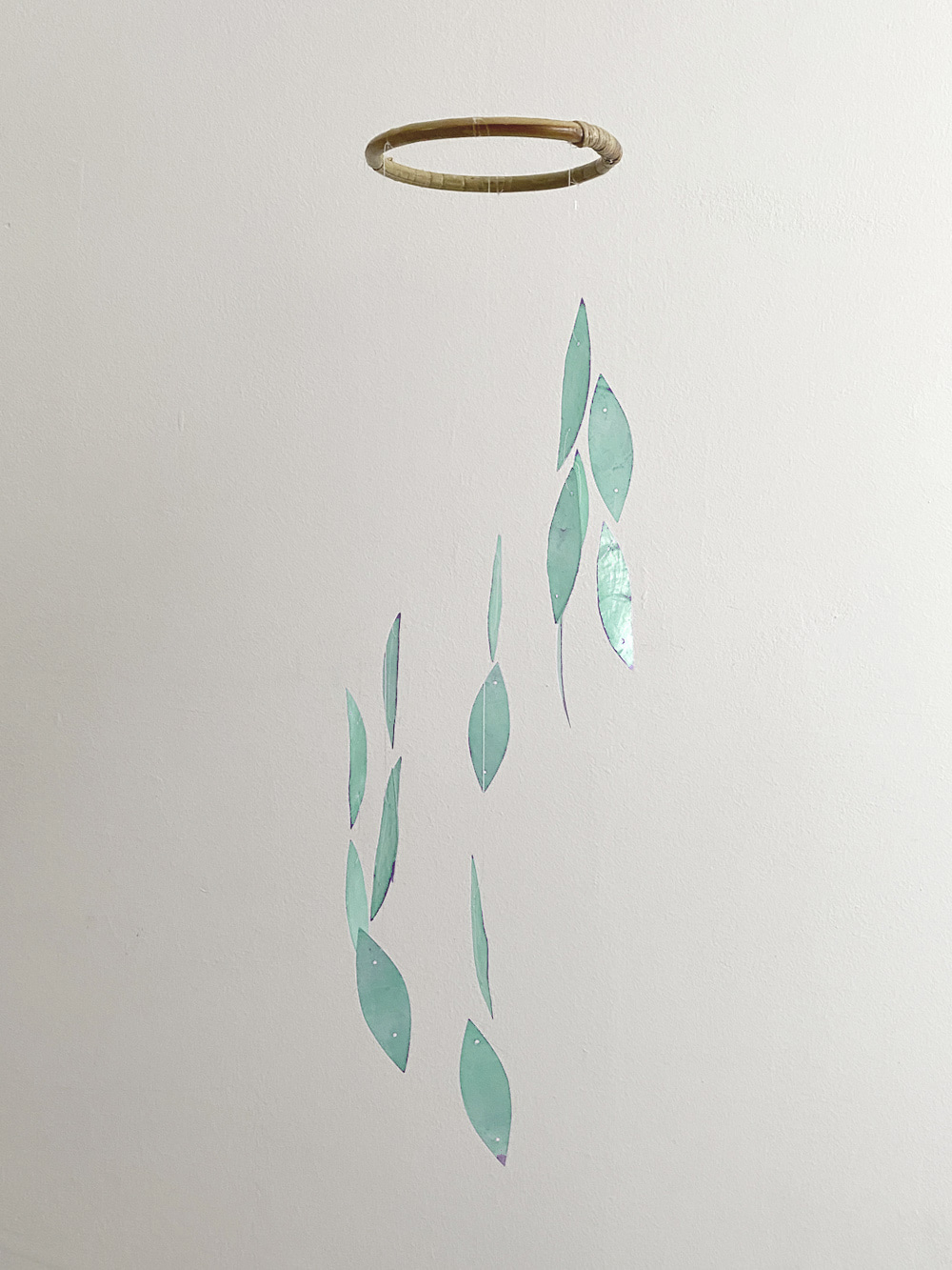 [21USE_0142]뉴욕 버드나무실로폰 자개모빌 DIY-KIT(큰잎)_아쿠아(S)