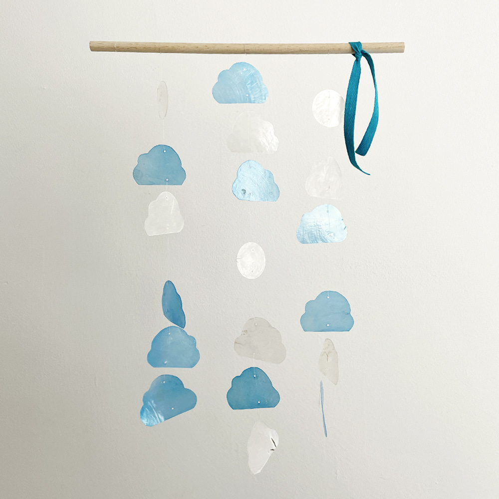 [21USE_0215]스웨덴에 구름 내린다 자개모빌 DIY-KIT_블루